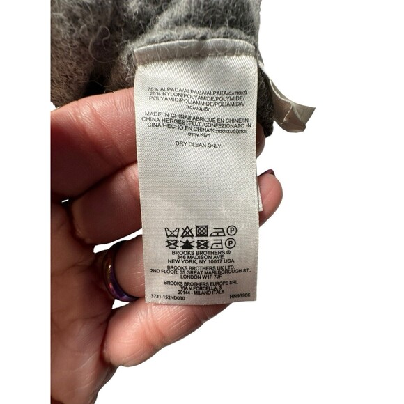 Brooks Brothers Gray Alpaca Wool Large Fluffy Pullover Sweater Women’s #IJ3-5 - Picture 6 of 10